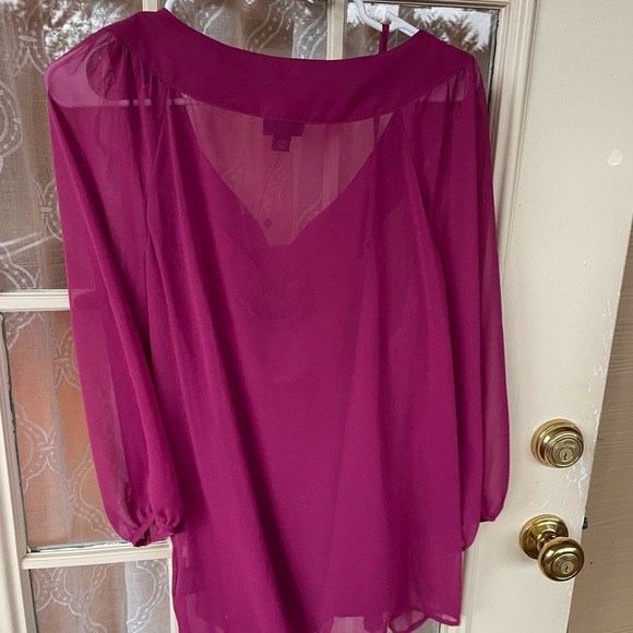 East 5th Fuchsia Pleated Blouse - Picture 2 of 5